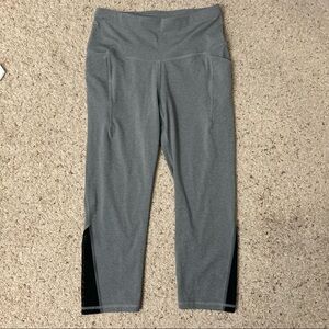 All in Motion Cropped Leggings w/Mesh Details - Gray - Medium